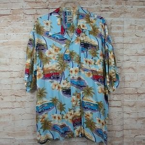 Island Collection Hawaiian Blue w/ 50's car print
